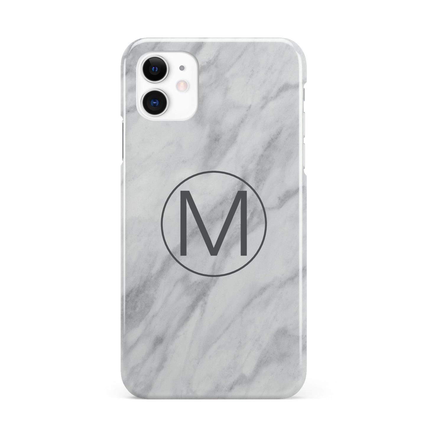 Marble Personalised Initial iPhone 11 3D Snap Case