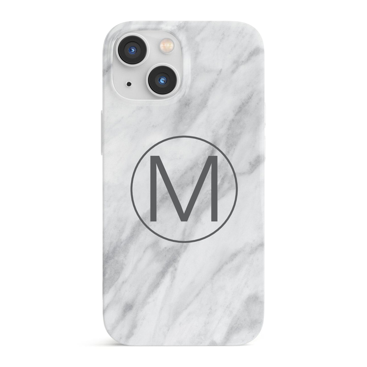 Marble Personalised Initial iPhone 13 Mini Full Wrap 3D Snap Case