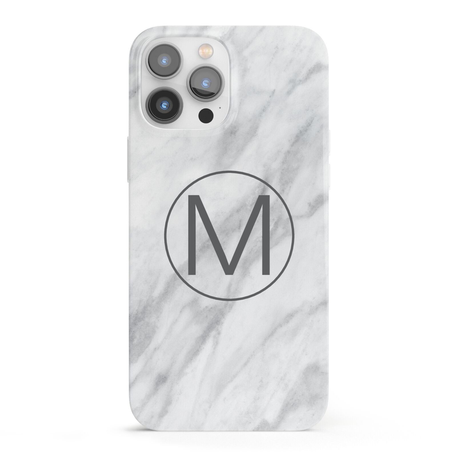 Marble Personalised Initial iPhone 13 Pro Max Full Wrap 3D Snap Case