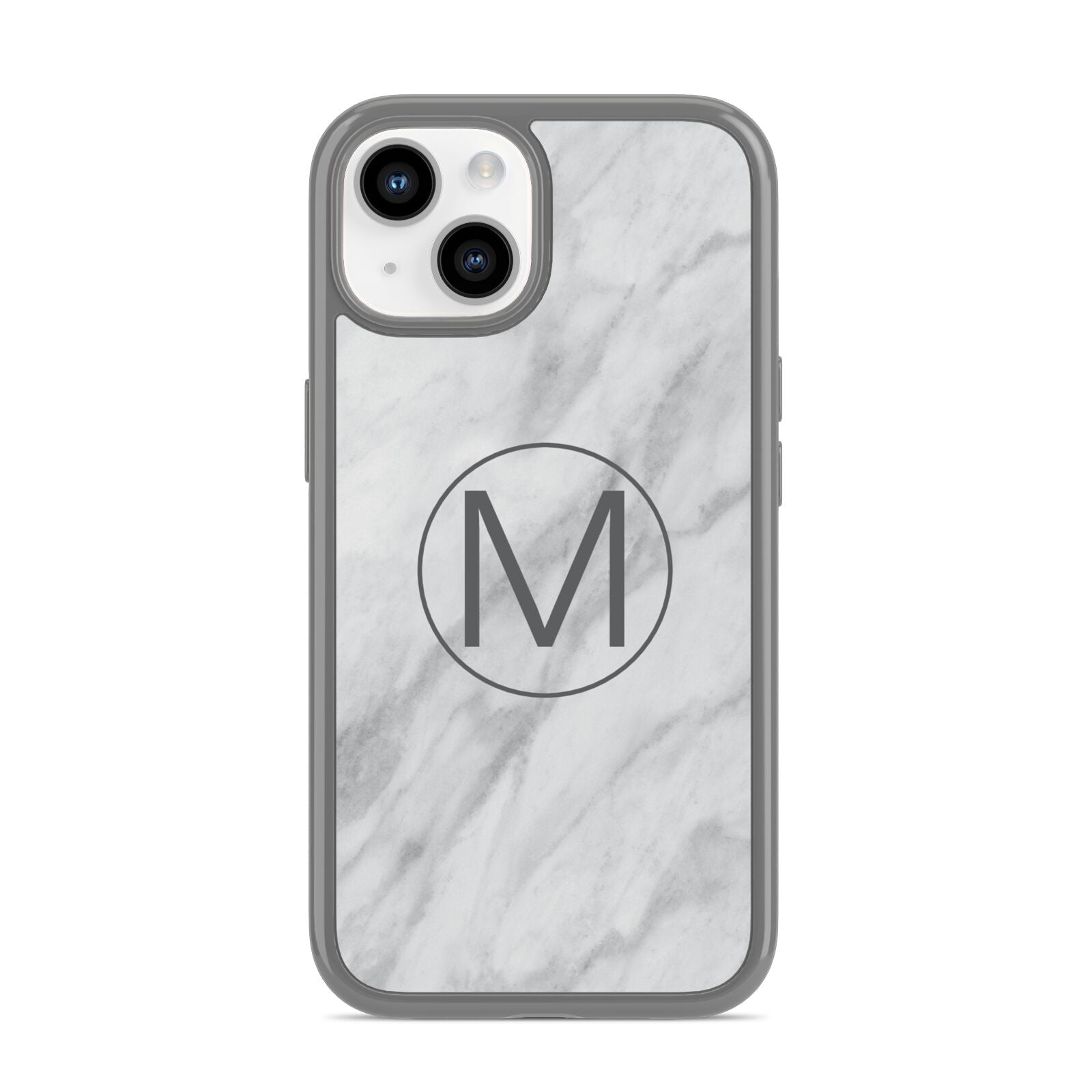 Marble Personalised Initial iPhone 14 Clear Tough Case Starlight