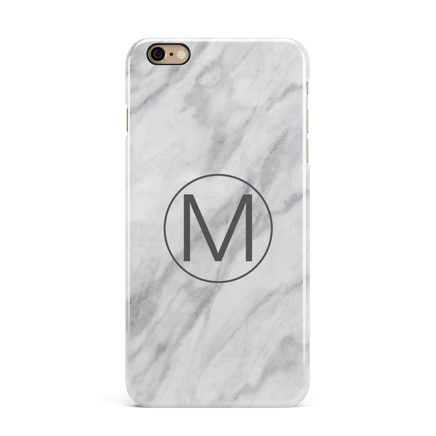 Marble Personalised Initial iPhone 6 Plus 3D Snap Case on Gold Phone