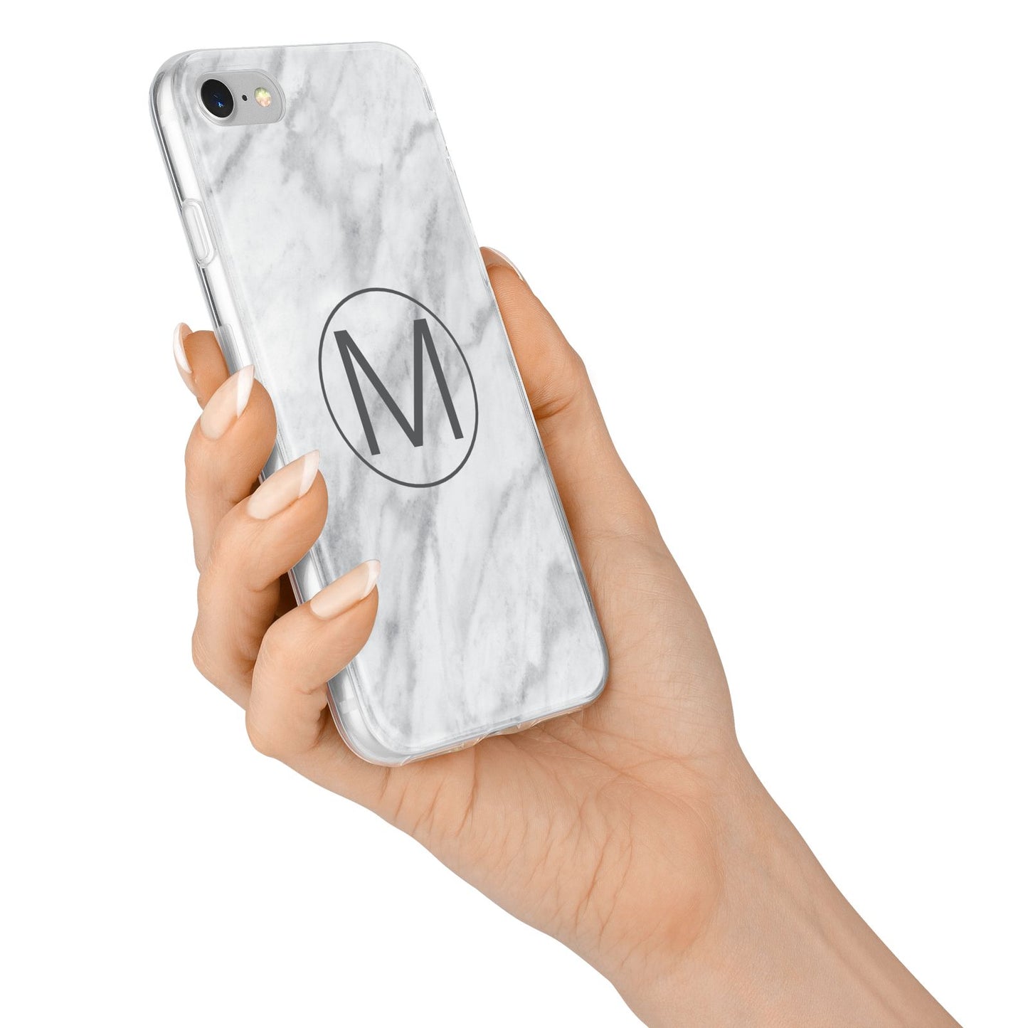 Marble Personalised Initial iPhone 7 Bumper Case on Silver iPhone Alternative Image