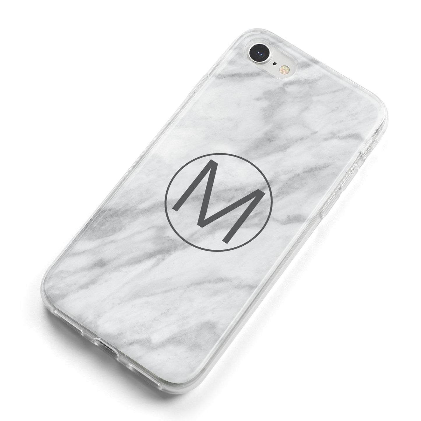 Marble Personalised Initial iPhone 8 Bumper Case on Silver iPhone Alternative Image