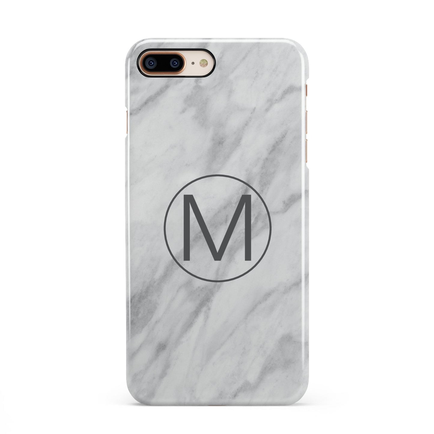 Marble Personalised Initial iPhone 8 Plus 3D Snap Case on Gold Phone