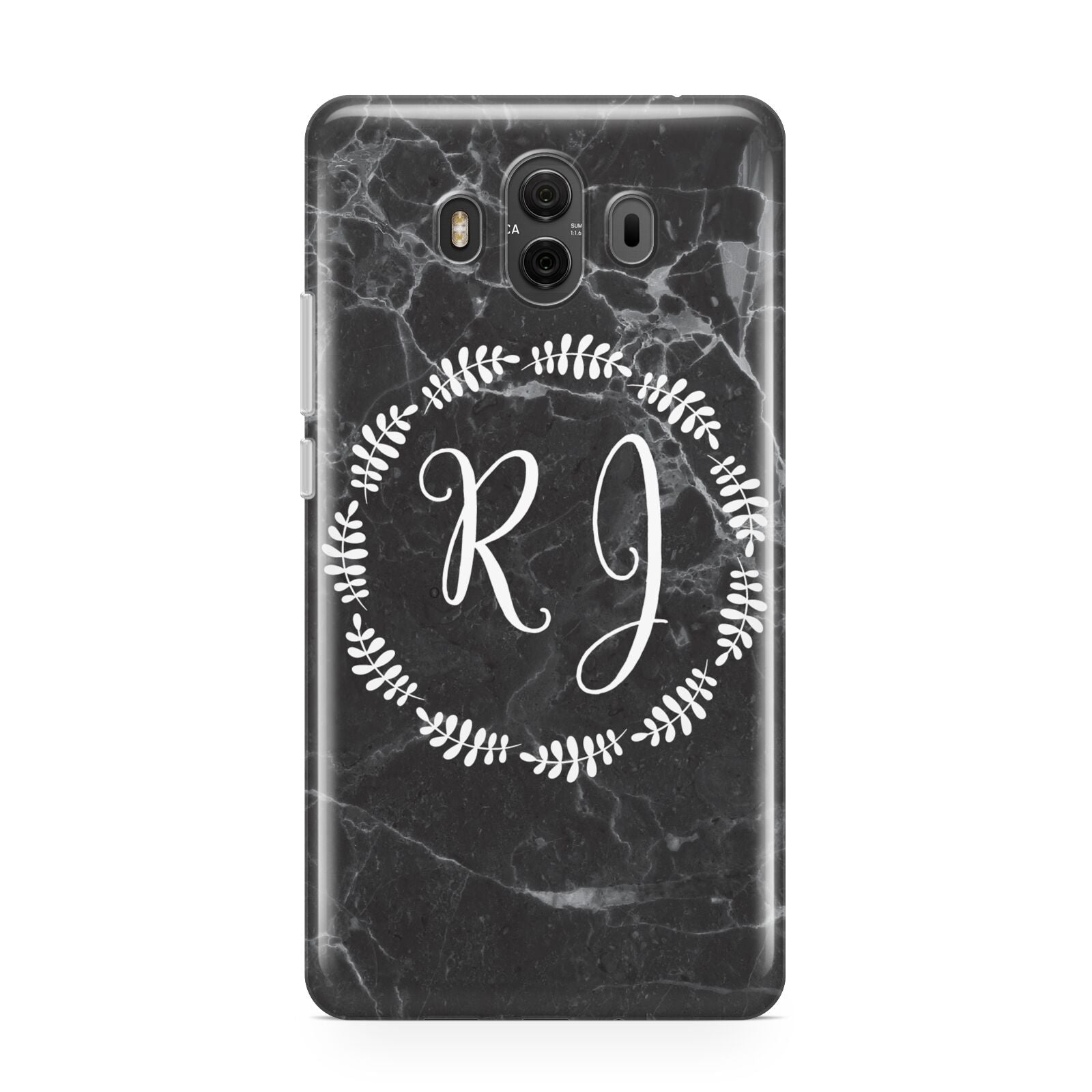Marble Personalised Initials Huawei Mate 10 Protective Phone Case