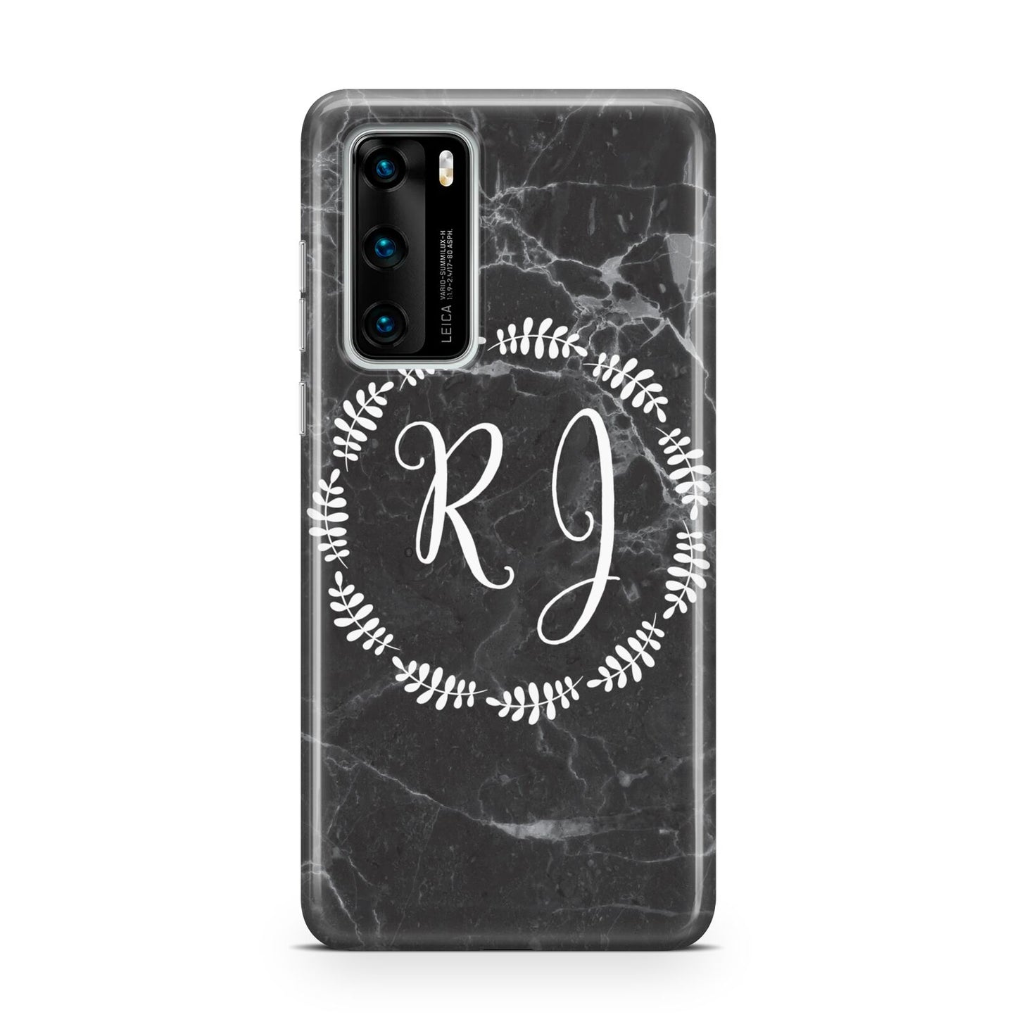 Marble Personalised Initials Huawei P40 Phone Case