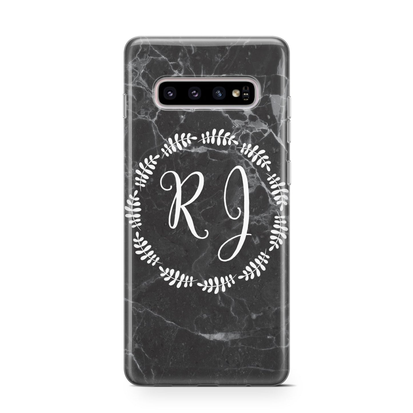 Marble Personalised Initials Samsung Galaxy S10 Case