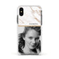 Marble Photo Apple iPhone Xs Impact Case White Edge on Black Phone