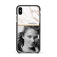 Marble Photo Apple iPhone Xs Max Impact Case Black Edge on Black Phone