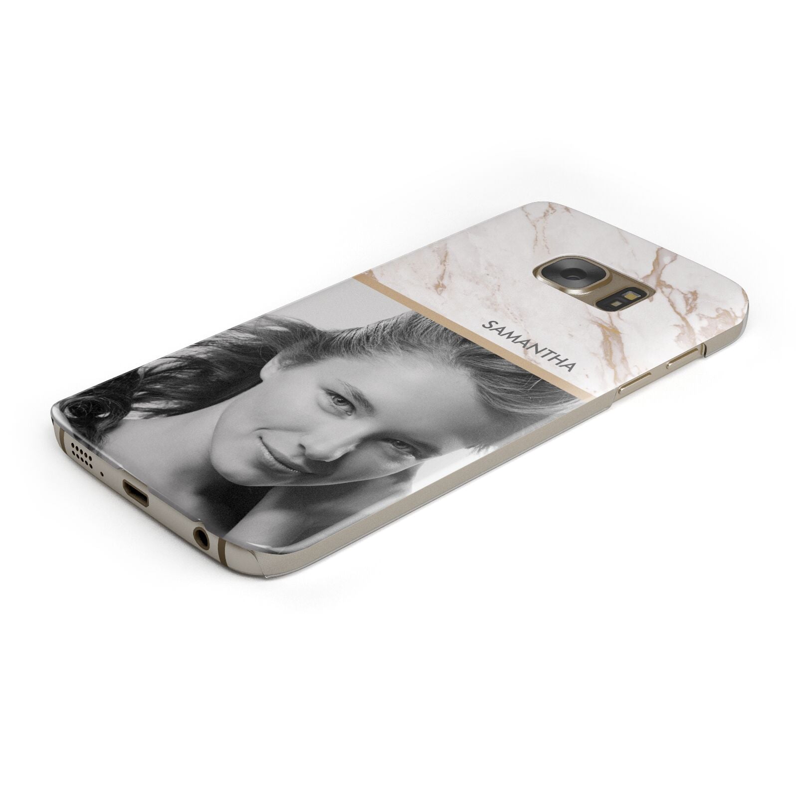 Marble Photo Protective Samsung Galaxy Case Angled Image