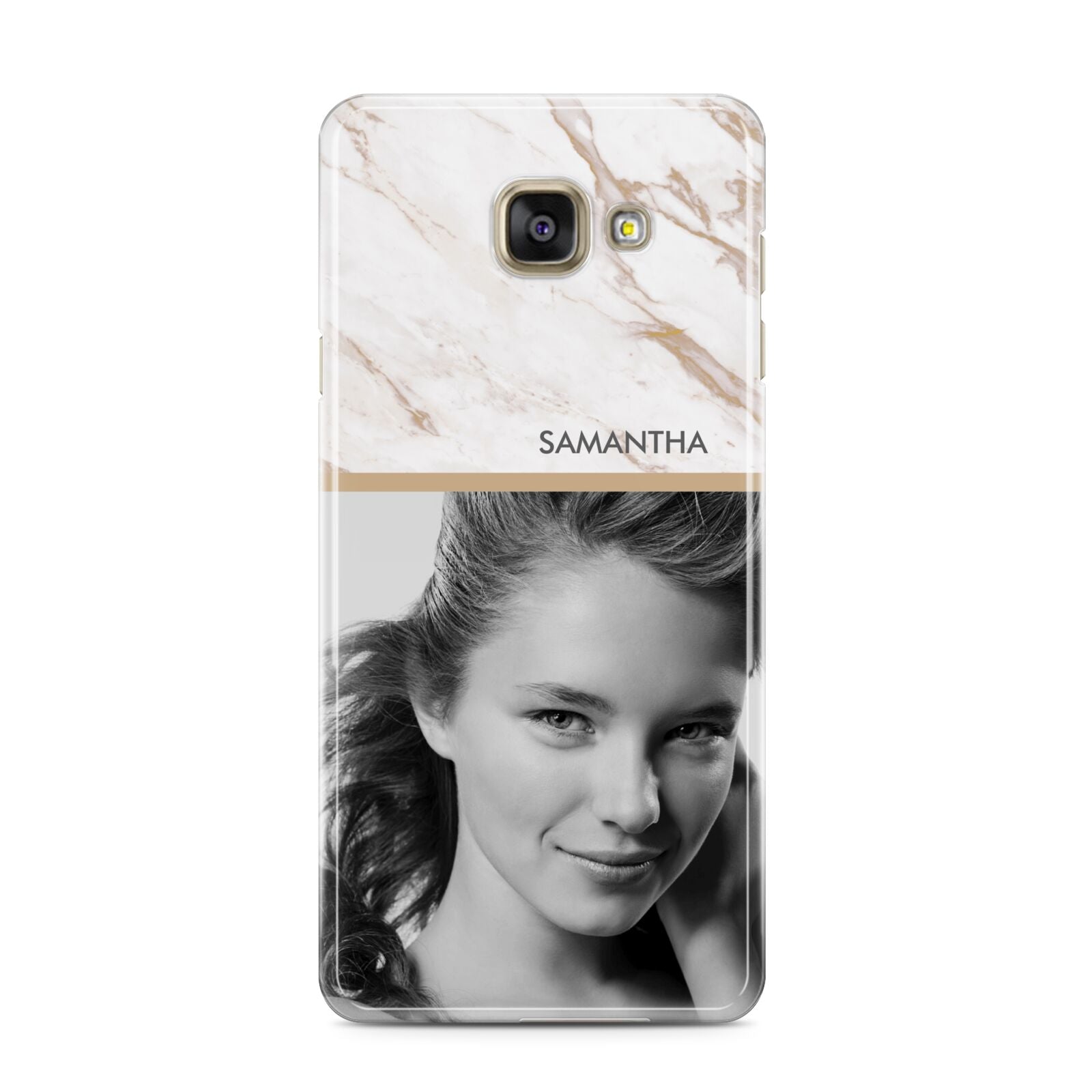 Marble Photo Samsung Galaxy A3 2016 Case on gold phone