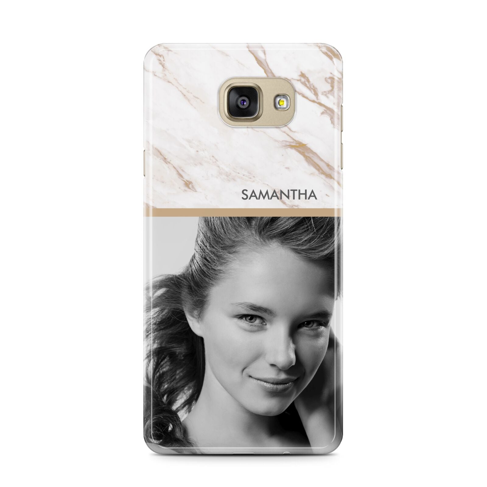 Marble Photo Samsung Galaxy A7 2016 Case on gold phone