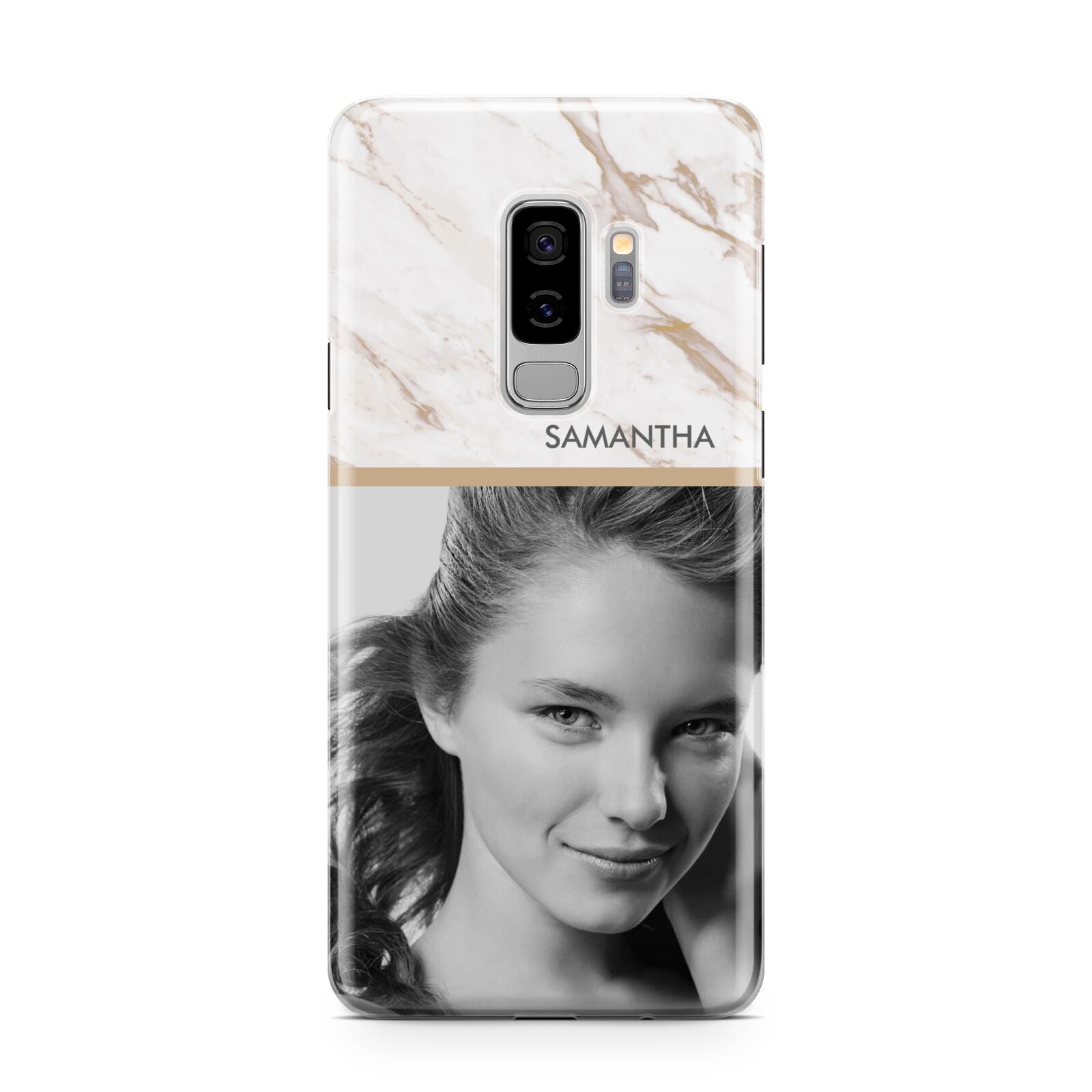 Marble Photo Samsung Galaxy S9 Plus Case on Silver phone