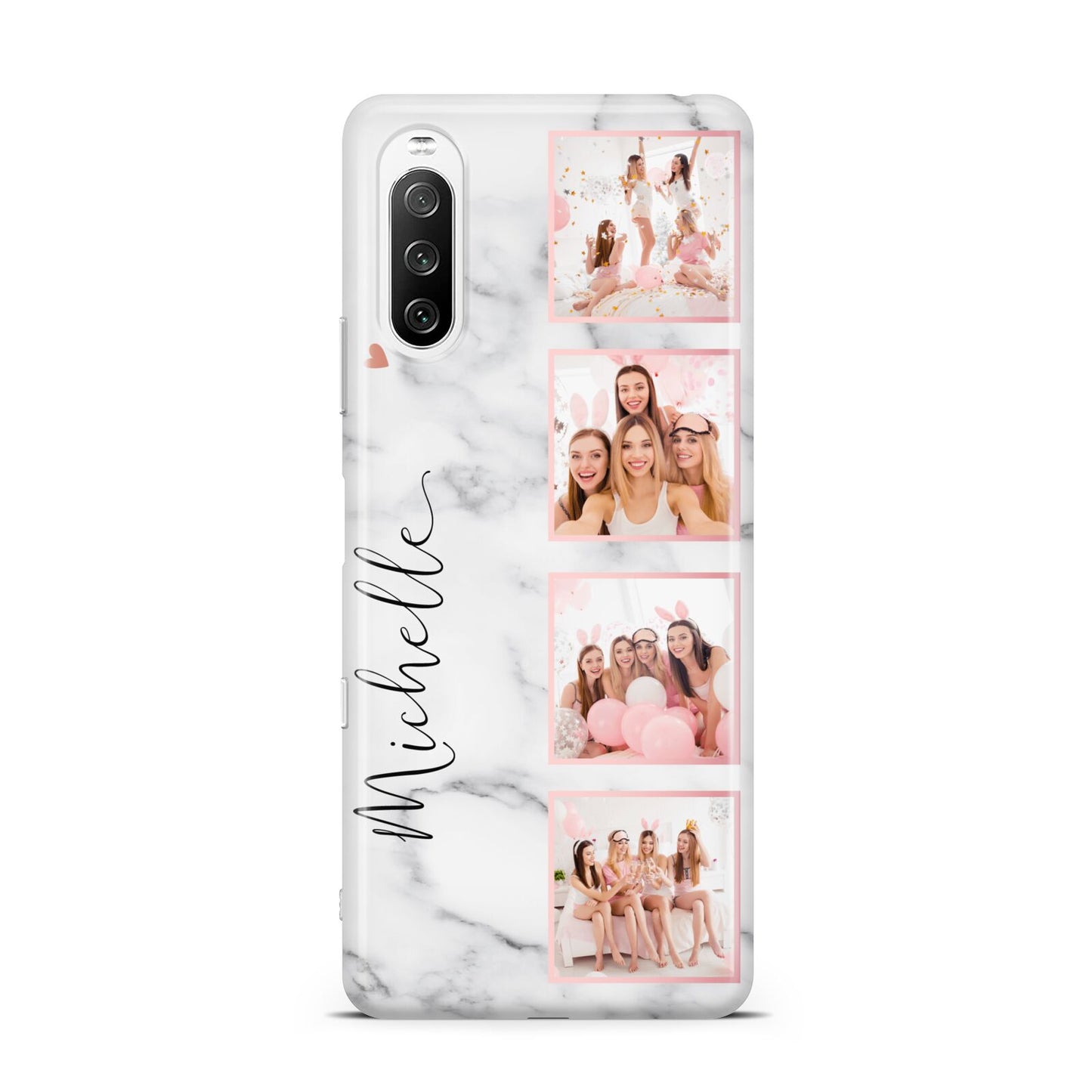 Marble Photo Strip Personalised Sony Xperia 10 III Case