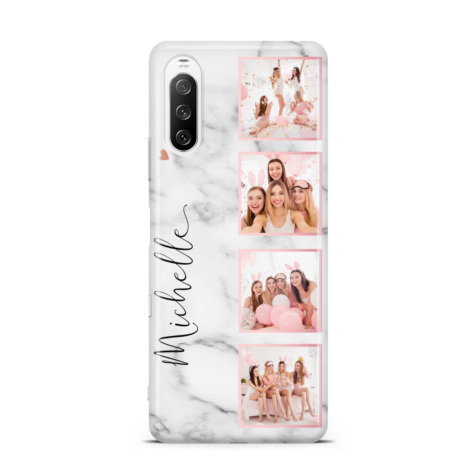 Marble Photo Strip Personalised Sony Xperia 10 III Case