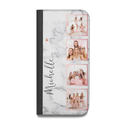 Marble Photo Strip Personalised Vegan Leather Flip Samsung Case