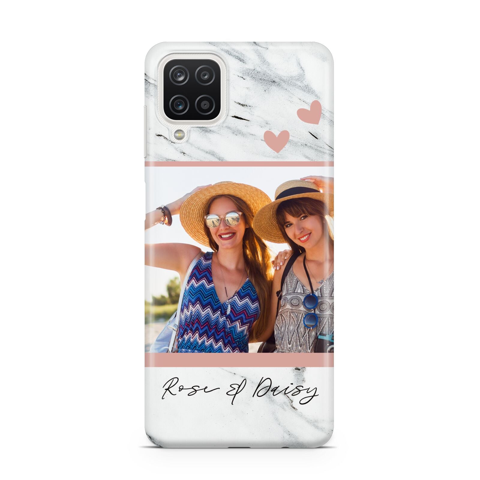 Marble Photo Upload with Text Samsung A12 Case