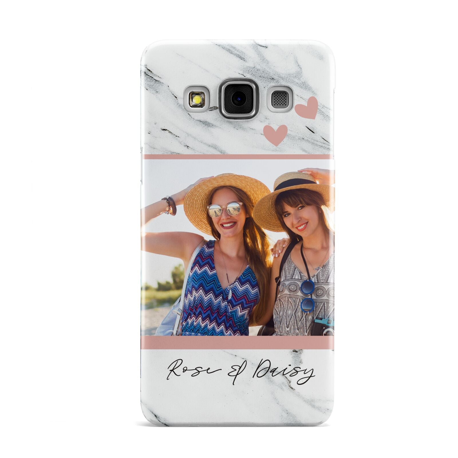 Marble Photo Upload with Text Samsung Galaxy A3 Case