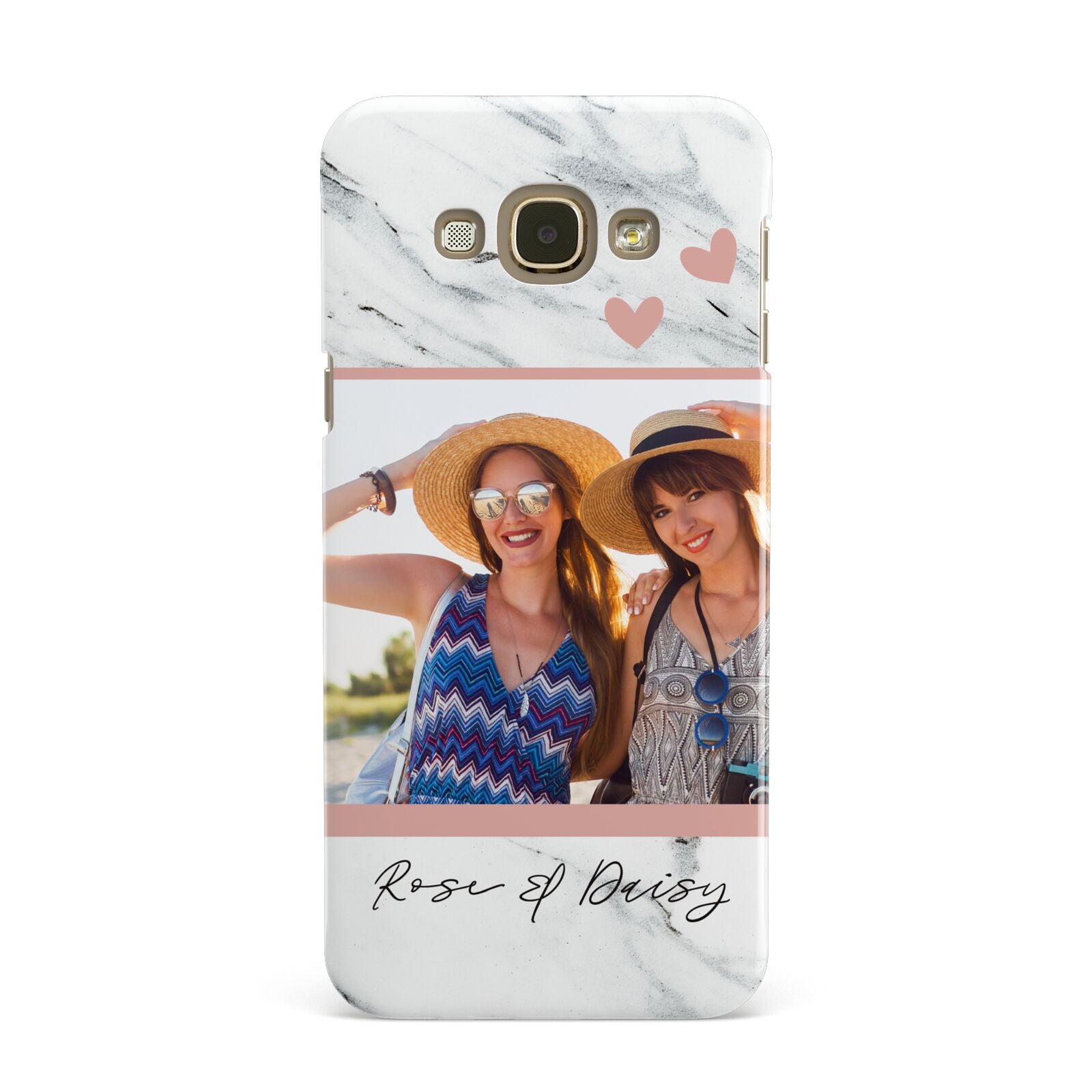 Marble Photo Upload with Text Samsung Galaxy A8 Case