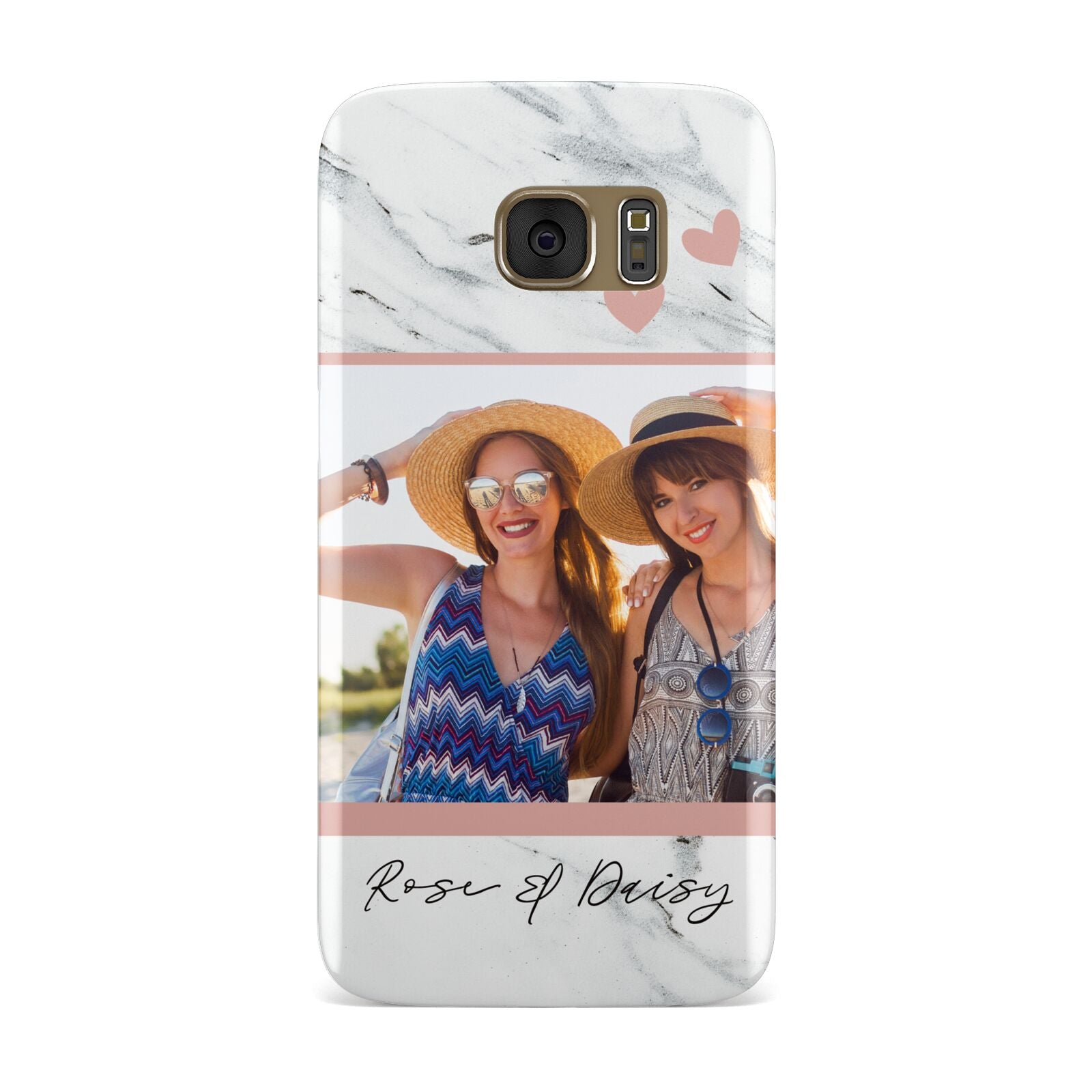 Marble Photo Upload with Text Samsung Galaxy Case