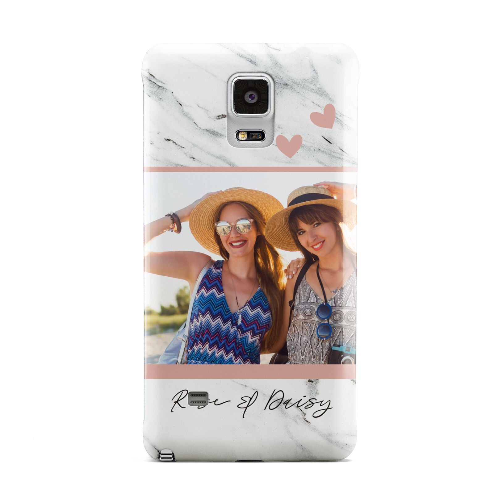 Marble Photo Upload with Text Samsung Galaxy Note 4 Case