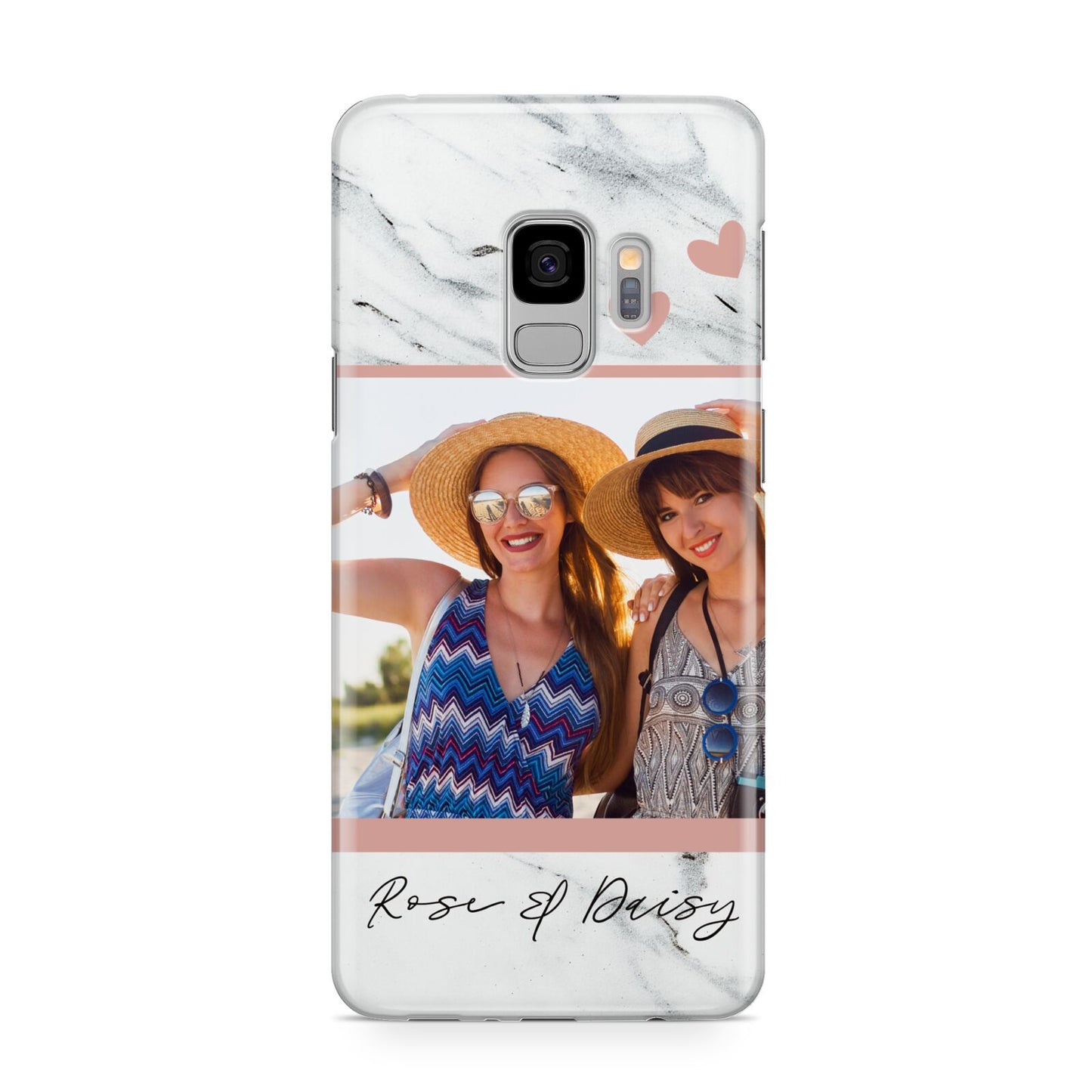 Marble Photo Upload with Text Samsung Galaxy S9 Case