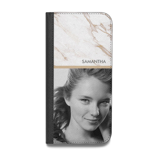 Marble Photo Vegan Leather Flip iPhone Case