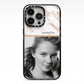 Marble Photo iPhone 13 Pro Black Impact Case on Silver phone