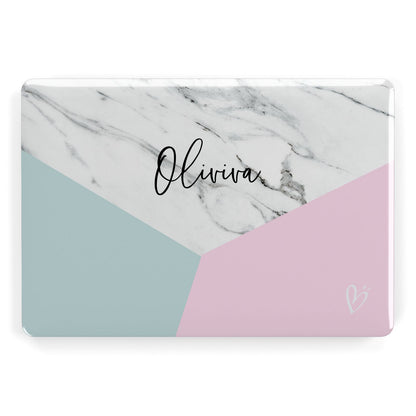 Marble Pink Geometric Personalised Apple MacBook Case