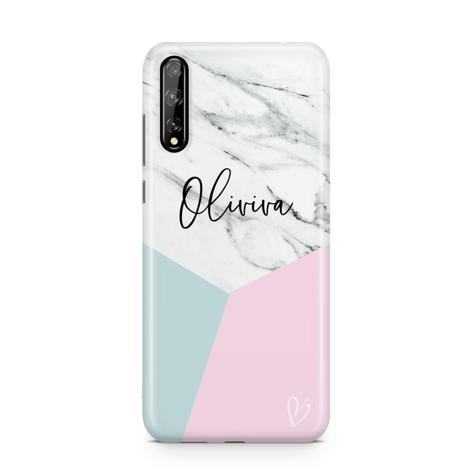 Marble Pink Geometric Personalised Huawei Enjoy 10s Phone Case