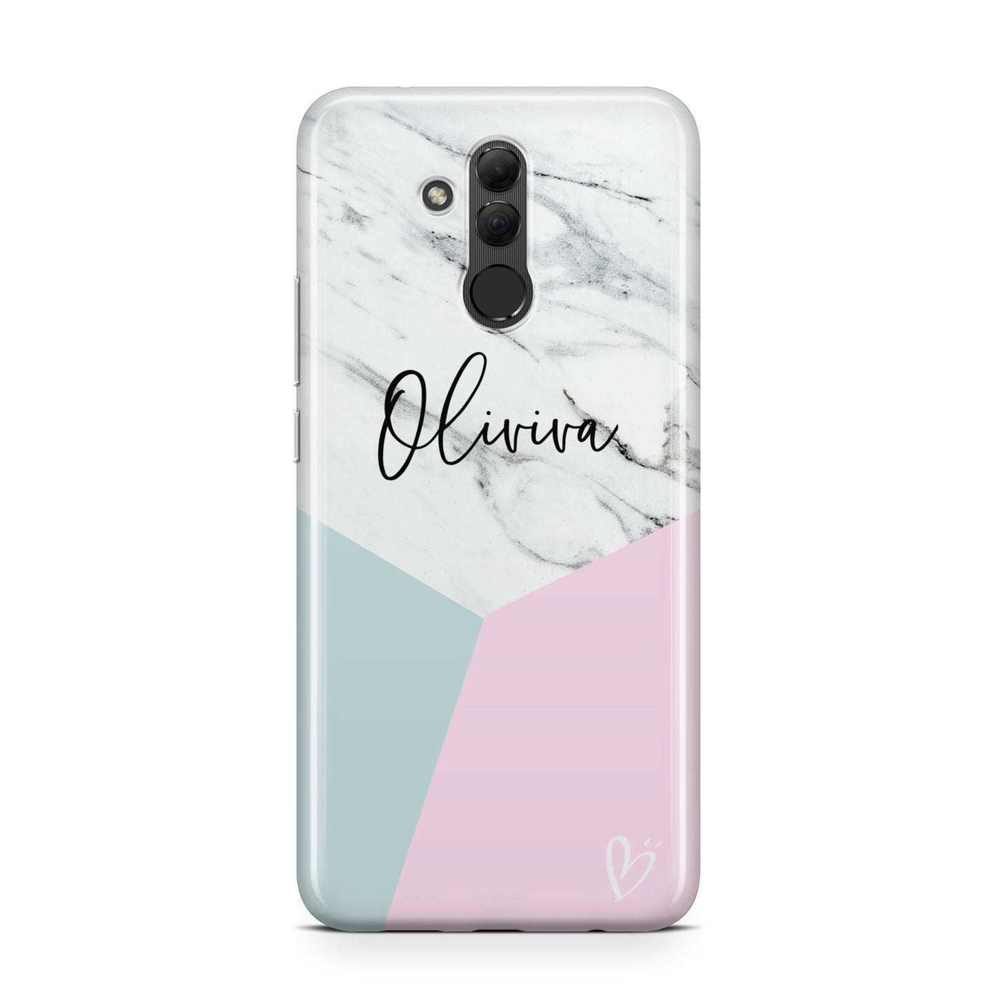 Marble Pink Geometric Personalised Huawei Mate 20 Lite