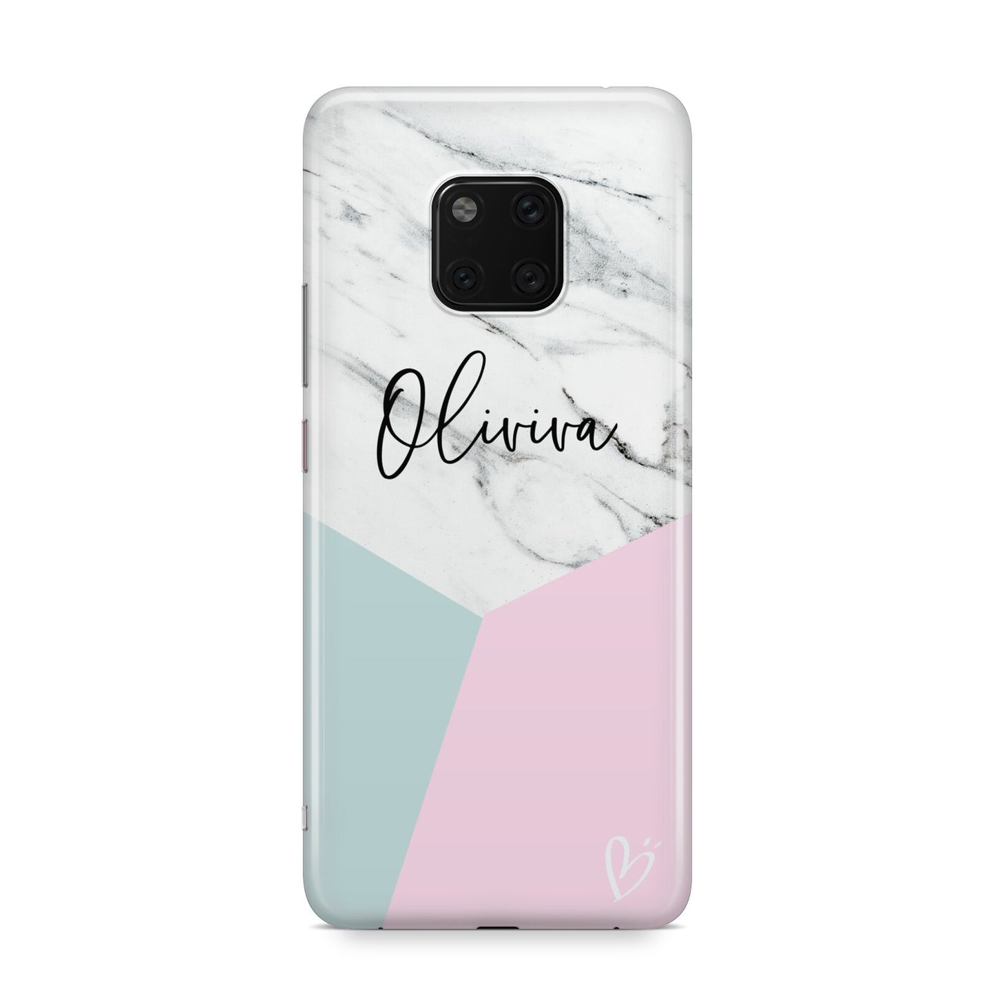 Marble Pink Geometric Personalised Huawei Mate 20 Pro Phone Case