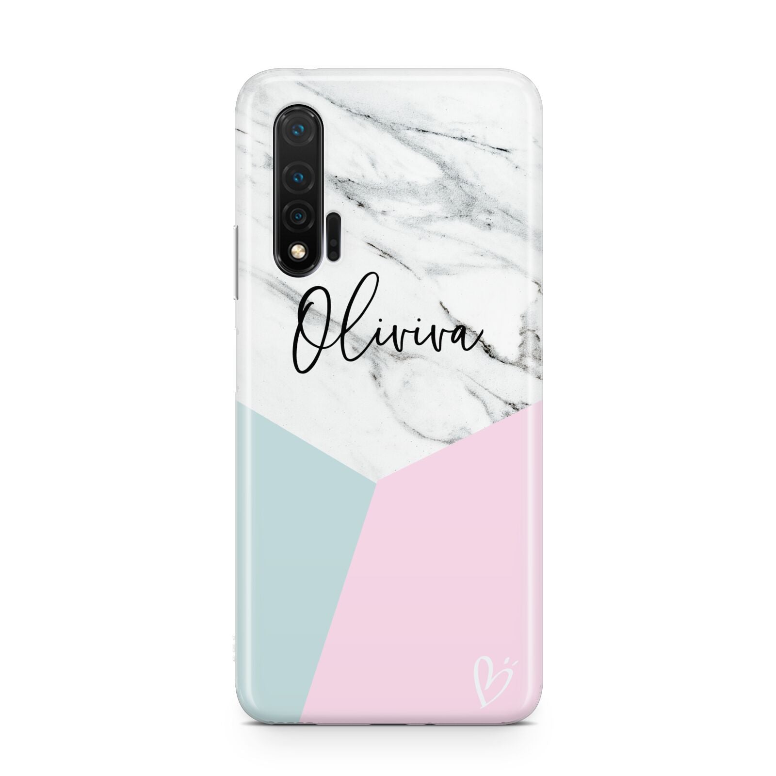 Marble Pink Geometric Personalised Huawei Nova 6 Phone Case