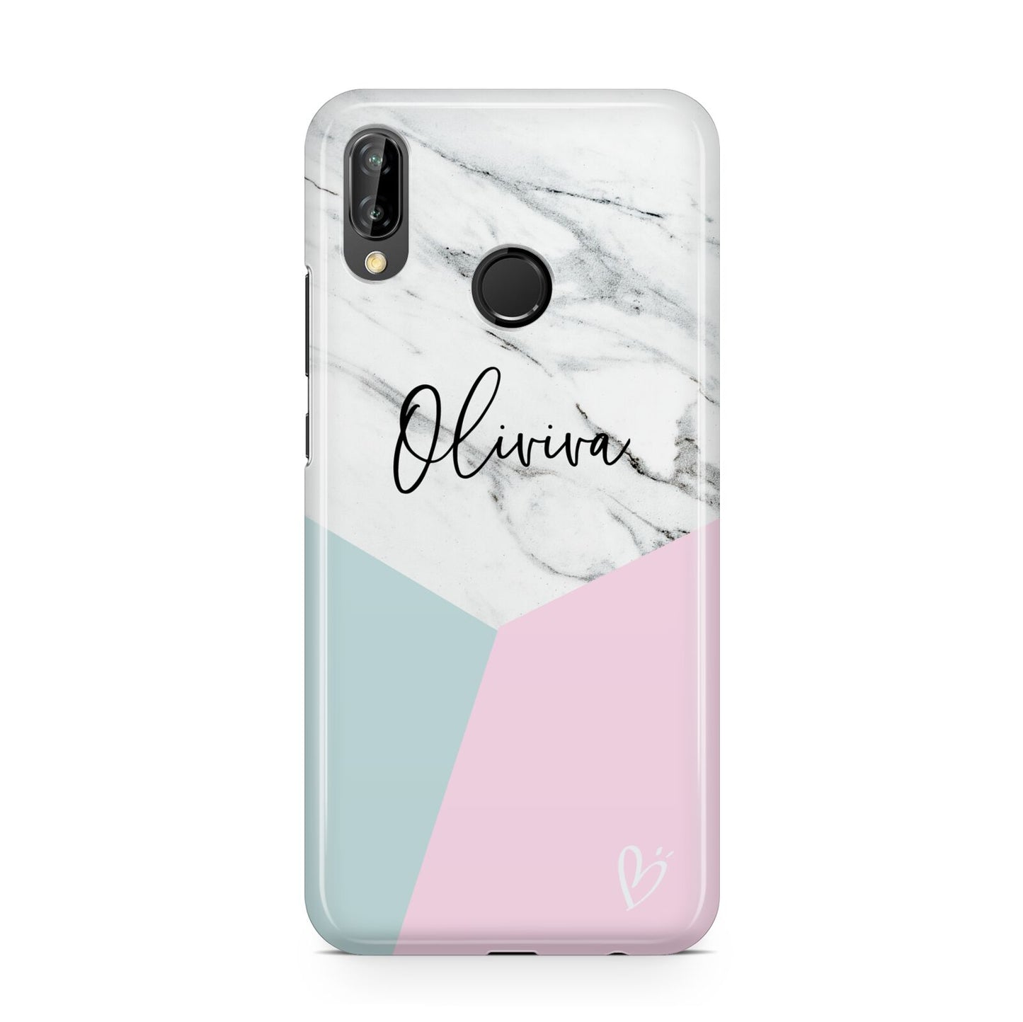 Marble Pink Geometric Personalised Huawei P20 Lite Phone Case