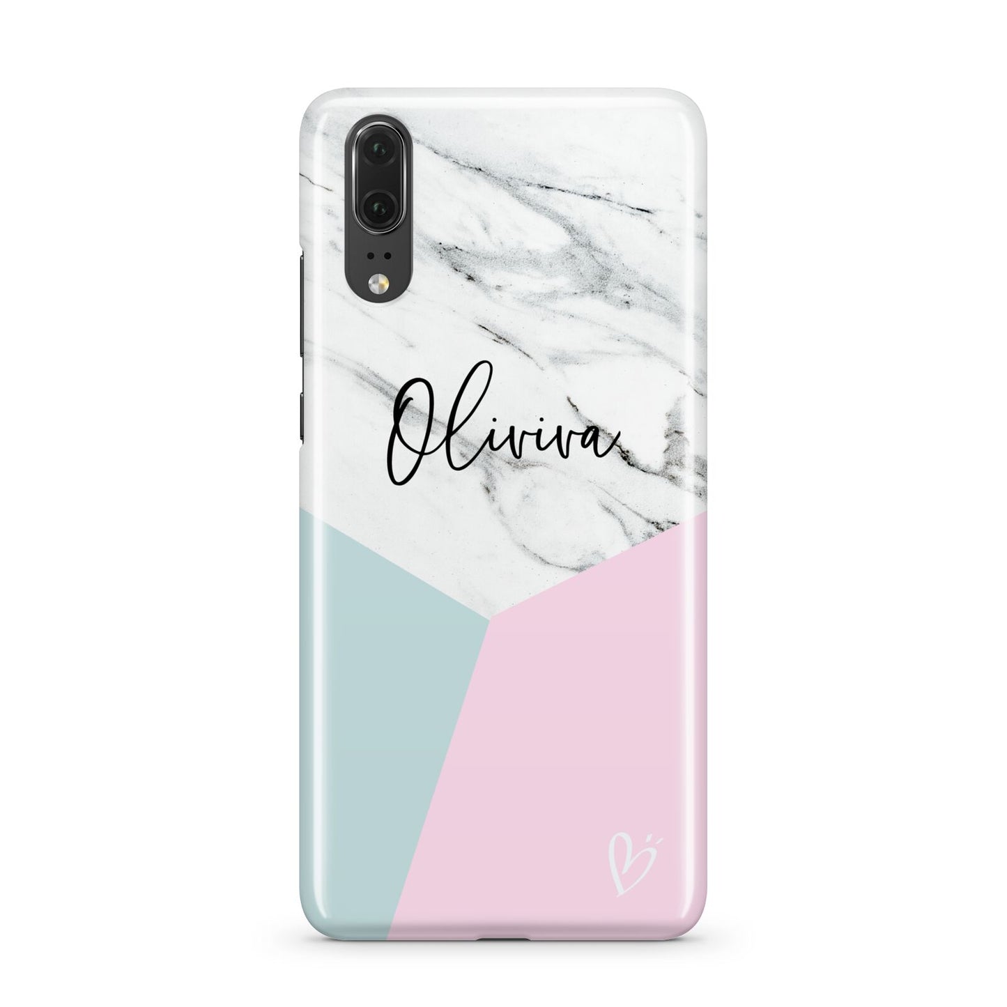 Marble Pink Geometric Personalised Huawei P20 Phone Case