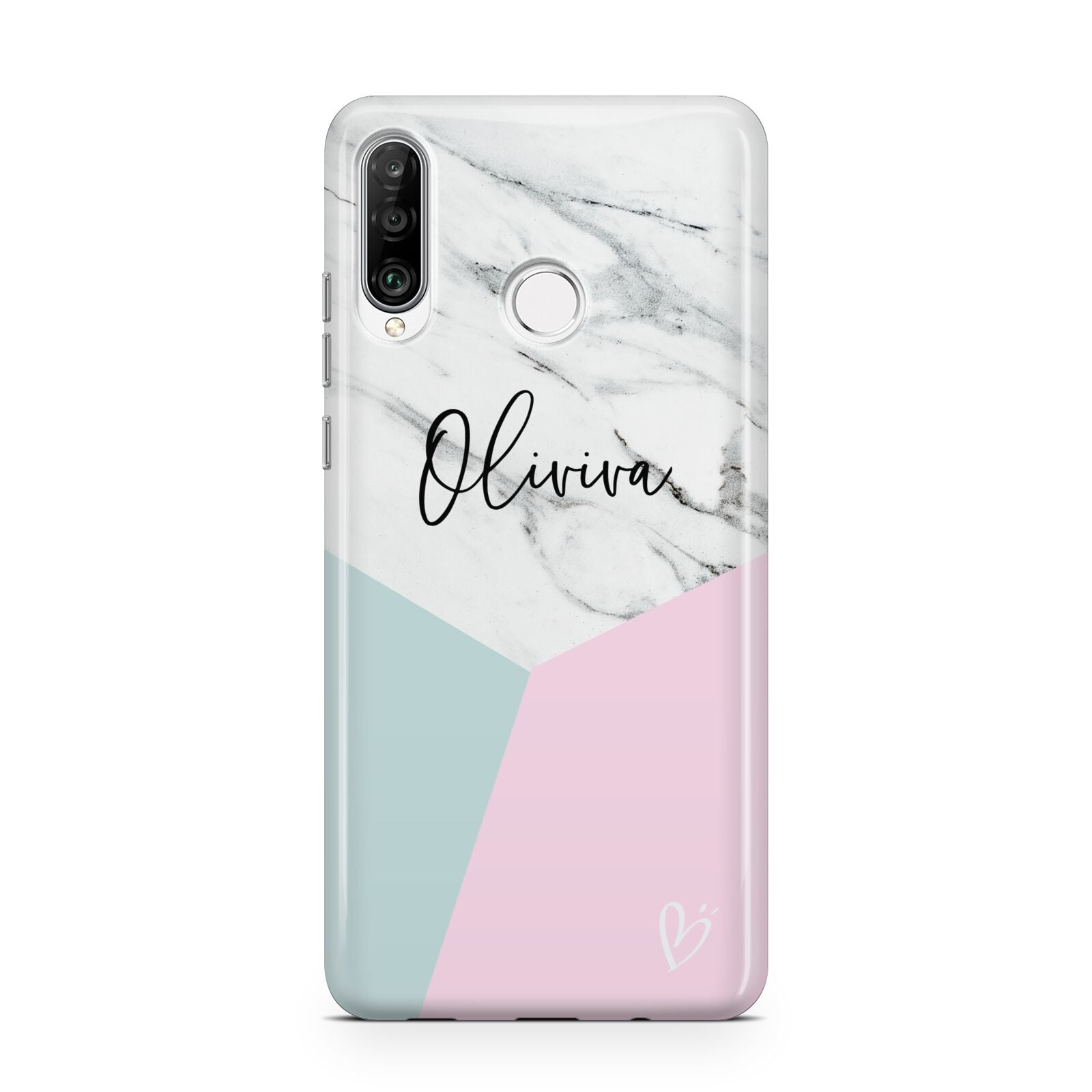 Marble Pink Geometric Personalised Huawei P30 Lite Phone Case