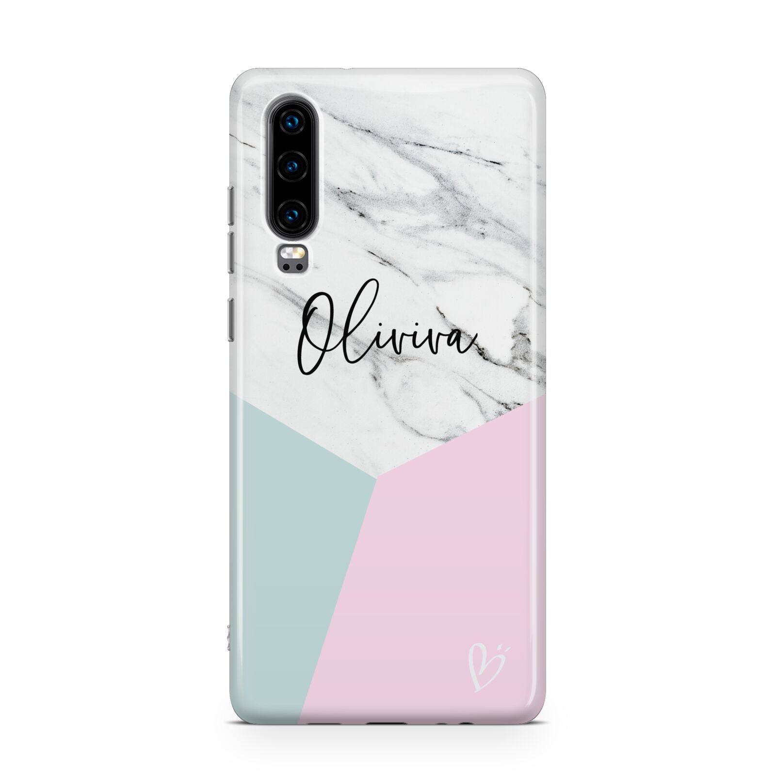 Marble Pink Geometric Personalised Huawei P30 Phone Case