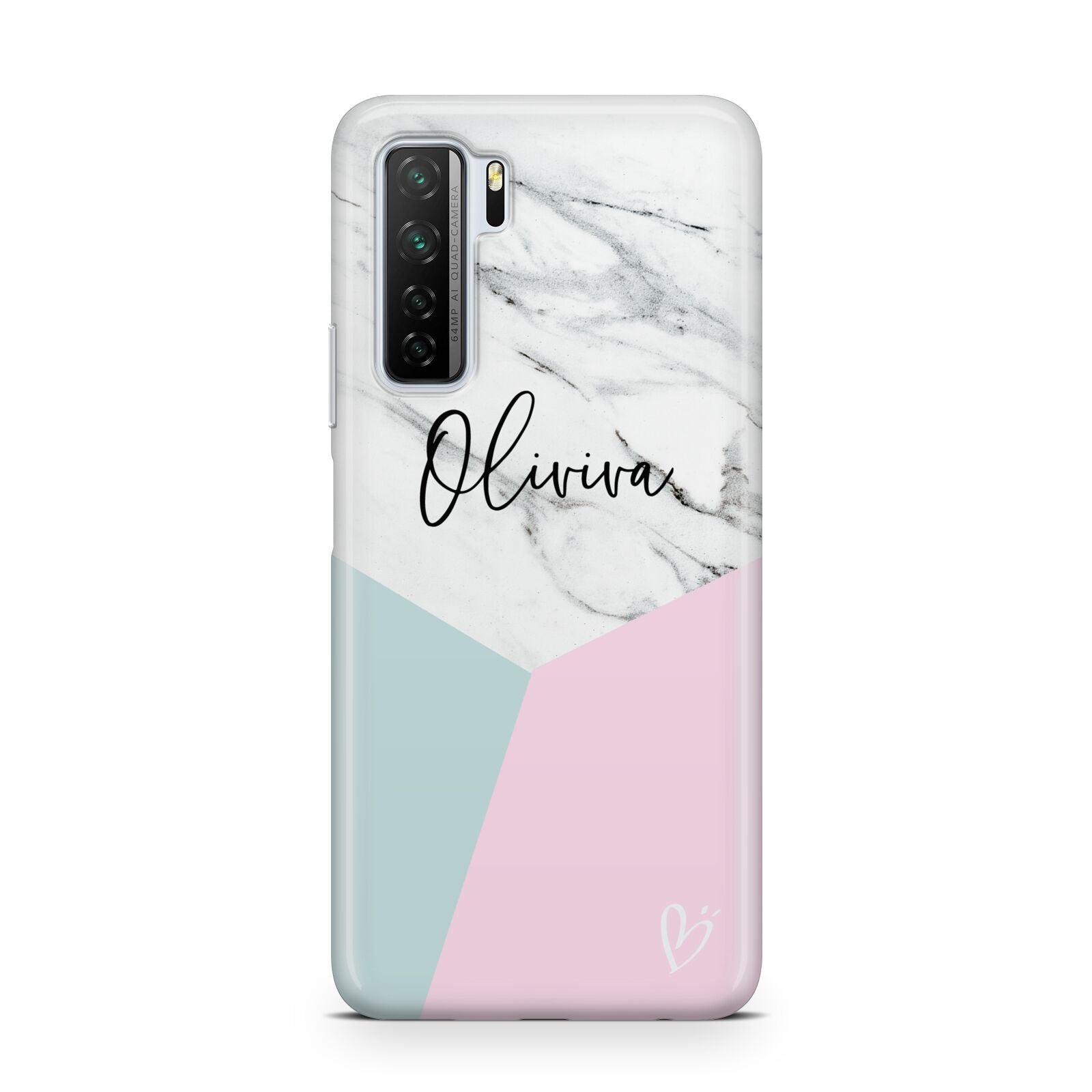 Marble Pink Geometric Personalised Huawei P40 Lite 5G Phone Case