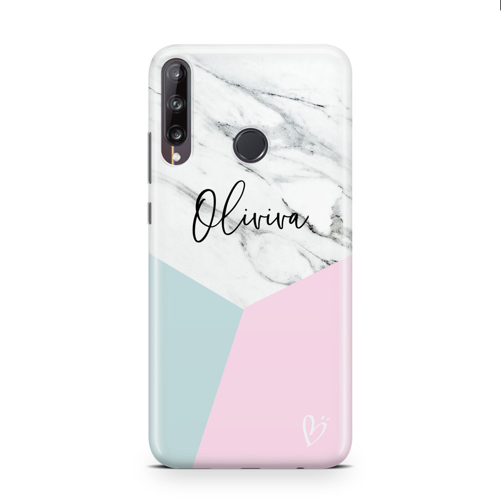 Marble Pink Geometric Personalised Huawei P40 Lite E Phone Case