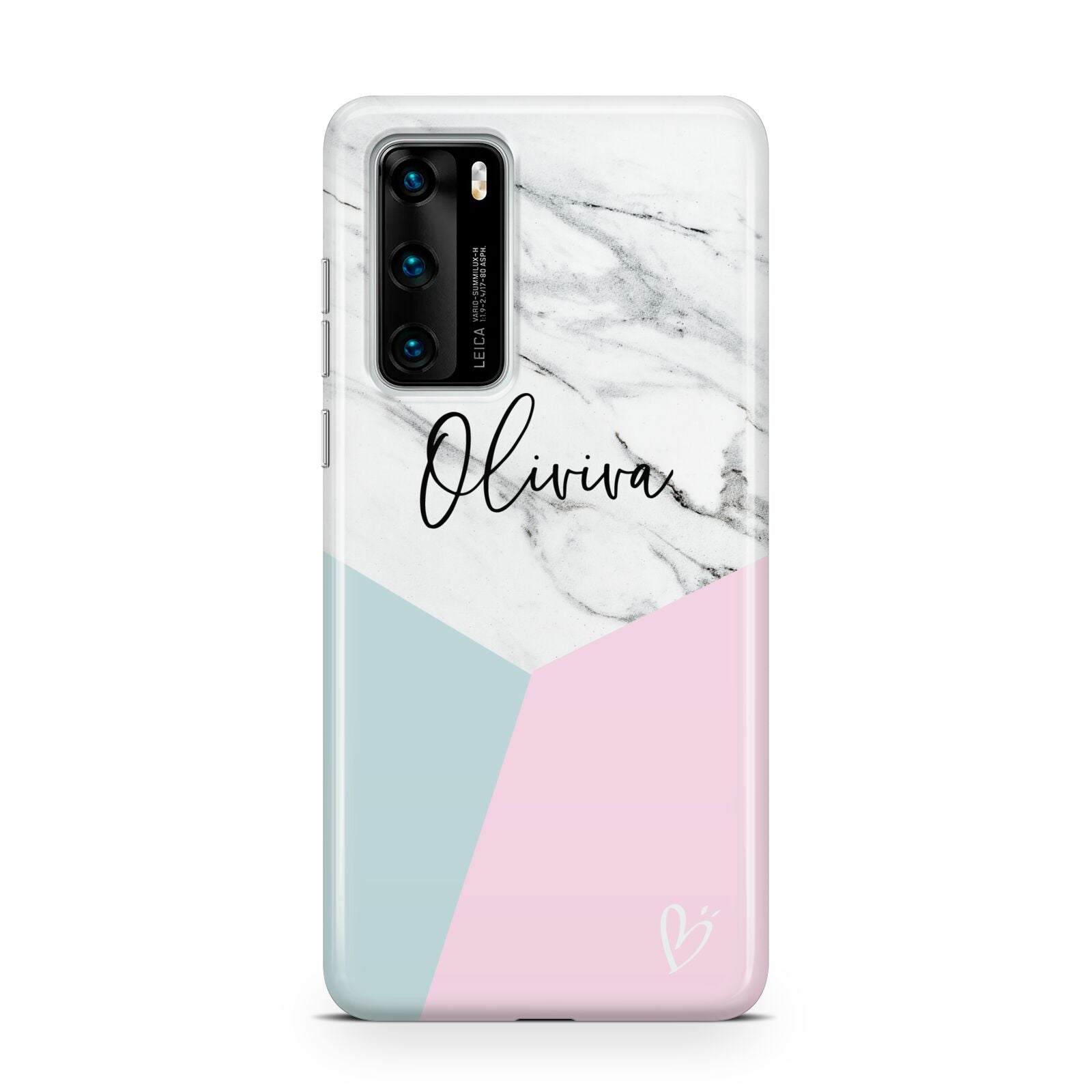 Marble Pink Geometric Personalised Huawei P40 Phone Case