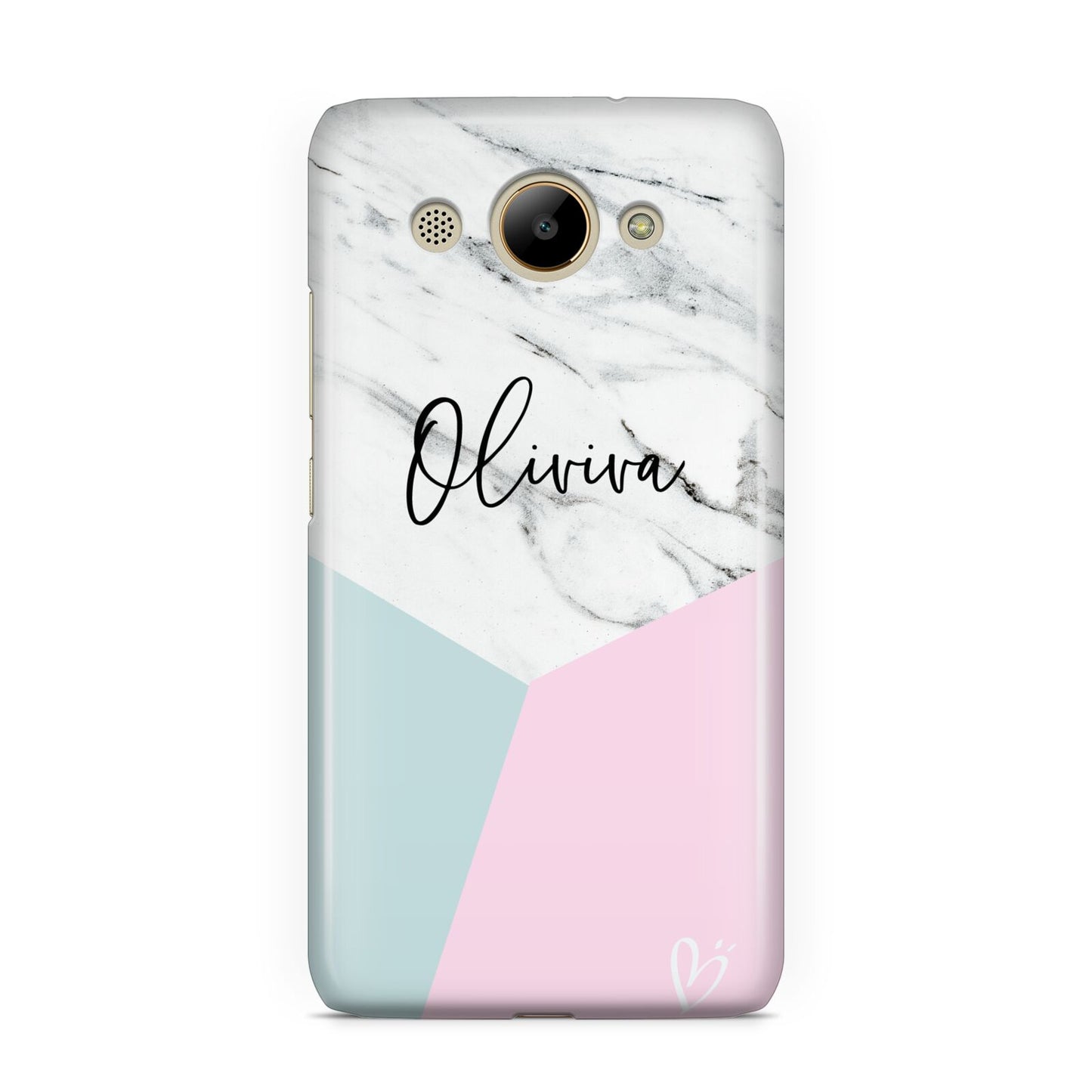 Marble Pink Geometric Personalised Huawei Y3 2017