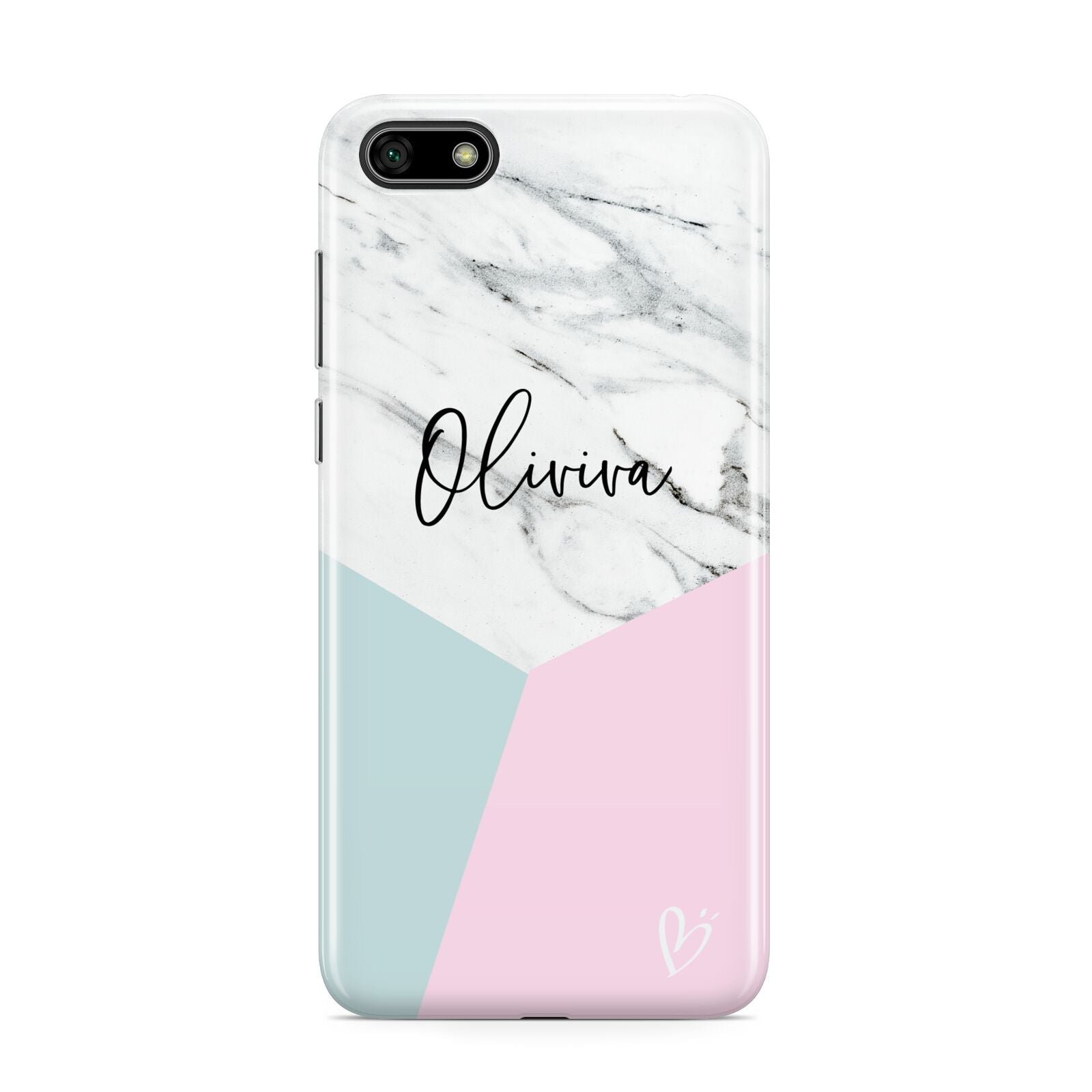 Marble Pink Geometric Personalised Huawei Y5 Prime 2018 Phone Case