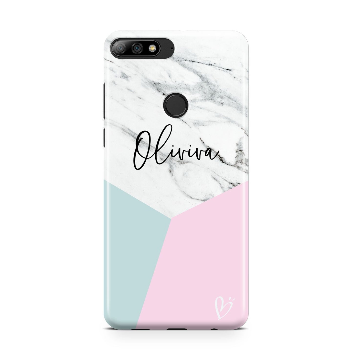 Marble Pink Geometric Personalised Huawei Y7 2018