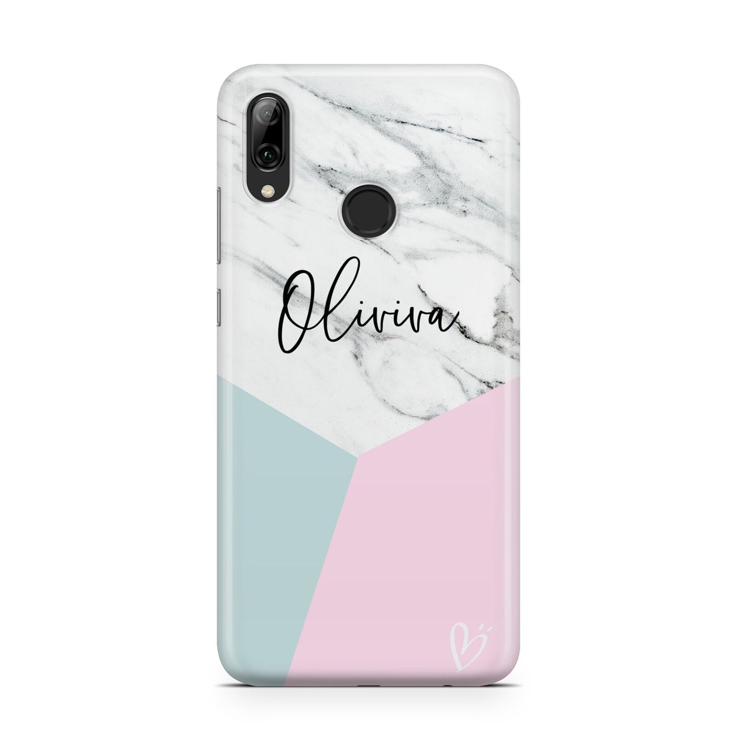 Marble Pink Geometric Personalised Huawei Y7 2019