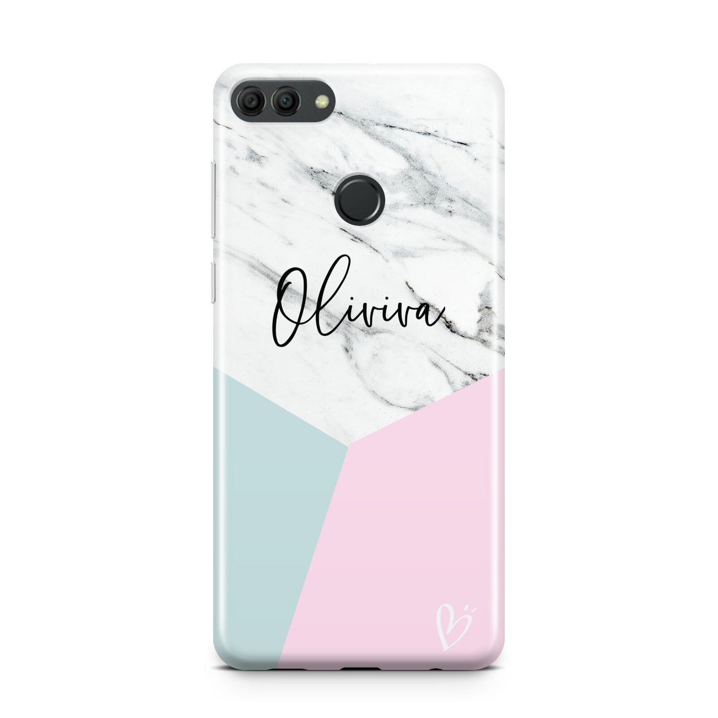 Marble Pink Geometric Personalised Huawei Y9 2018