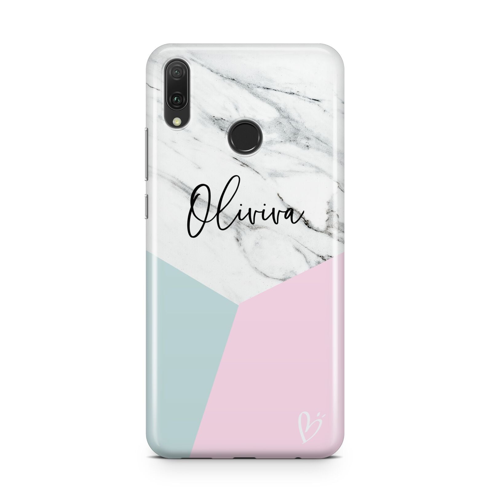 Marble Pink Geometric Personalised Huawei Y9 2019