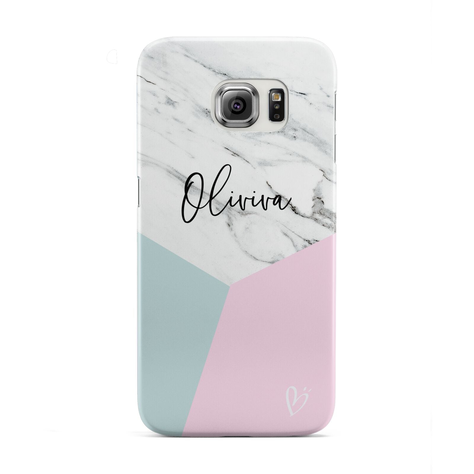 Marble Pink Geometric Personalised Samsung Galaxy S6 Edge Case