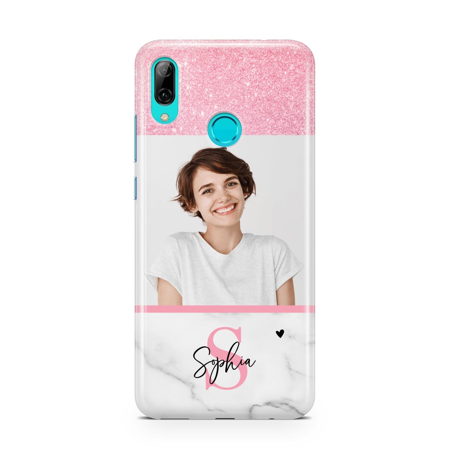 Marble Pink Glitter Photo Custom Huawei P Smart 2019 Case