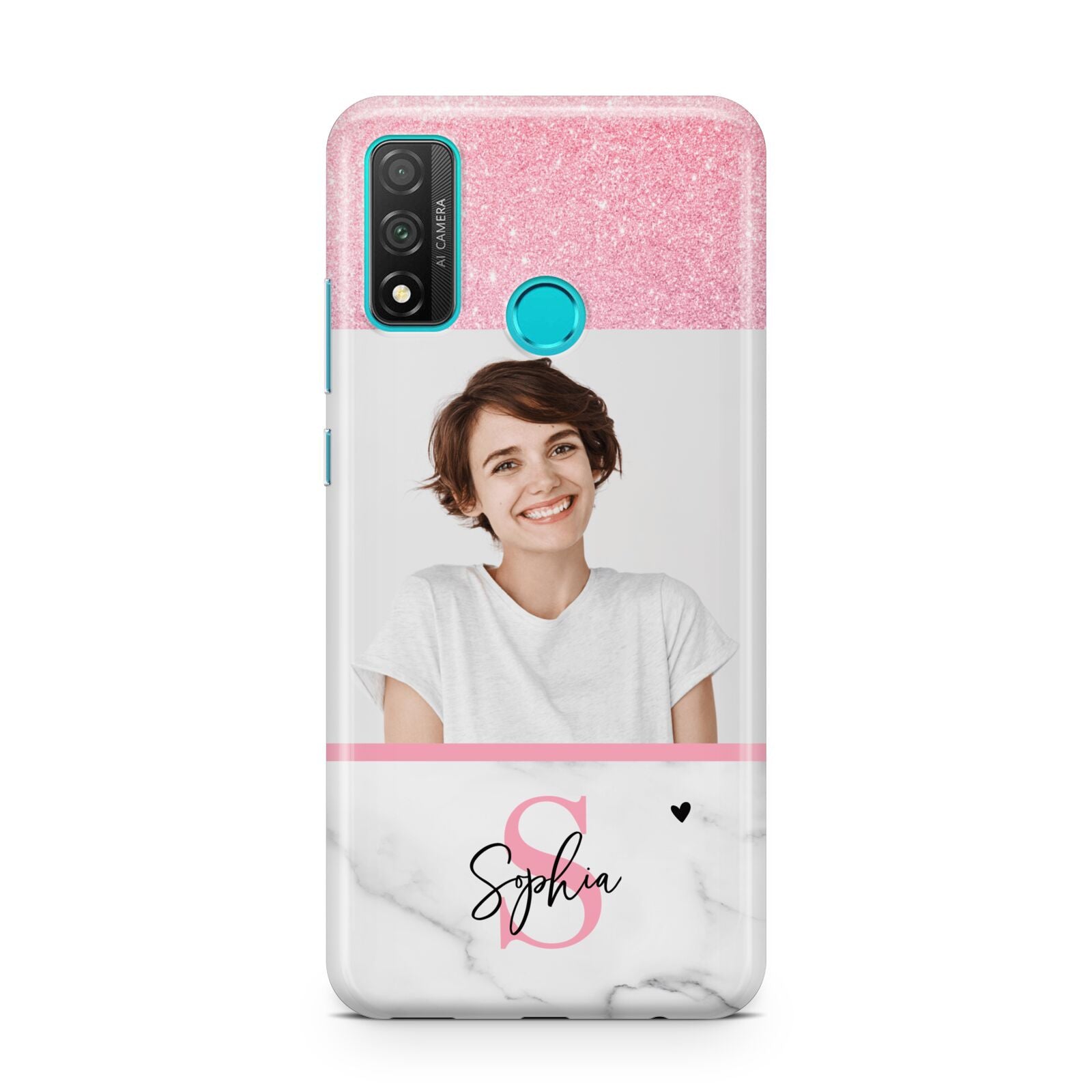 Marble Pink Glitter Photo Custom Huawei P Smart 2020