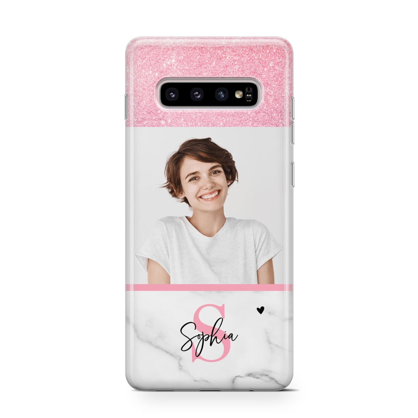 Marble Pink Glitter Photo Custom Protective Samsung Galaxy Case